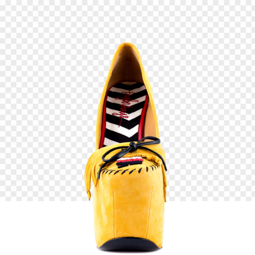 Design Yellow High-heeled Shoe PNG