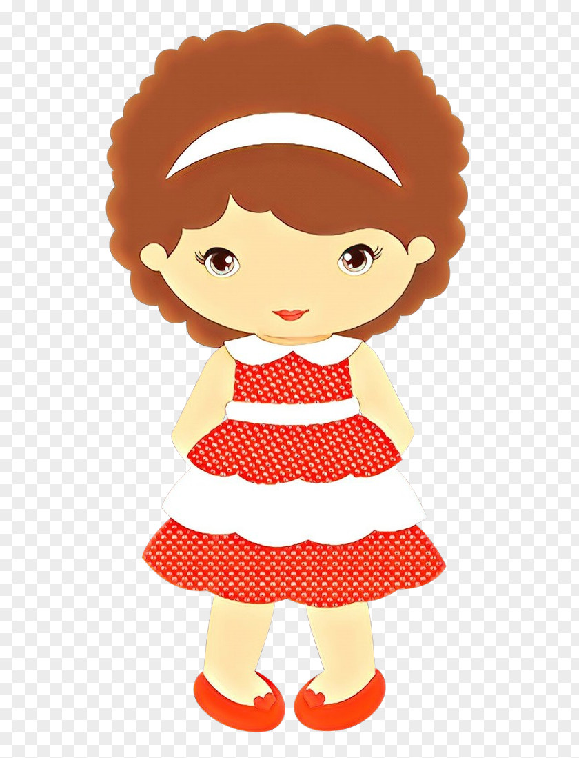 Cartoon Doll Brown Hair Child Toy PNG