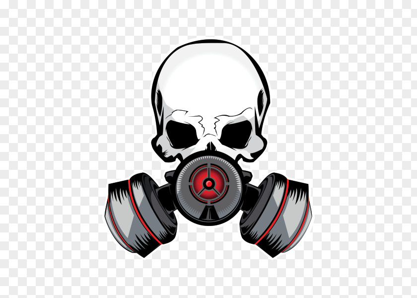 Gas Mask Decal Sticker Skull PNG