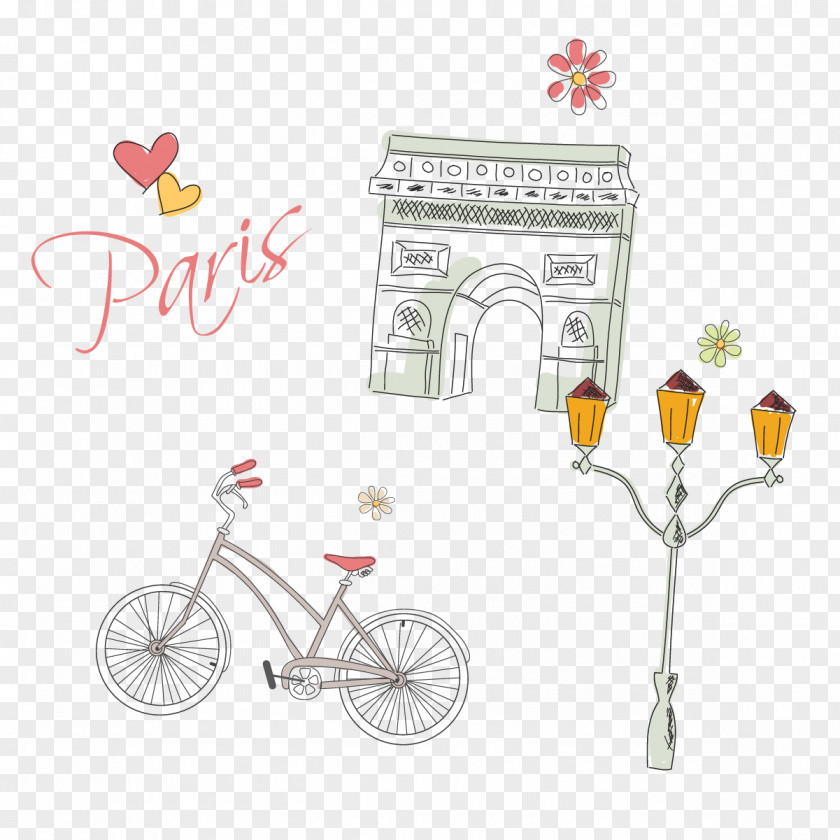 Paris Painted Element Arc De Triomphe Free Shop Download Computer File PNG