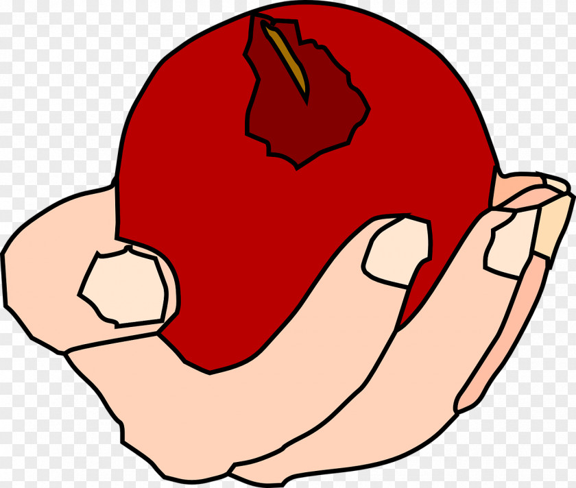 Red Apple Holding Hands Clip Art PNG