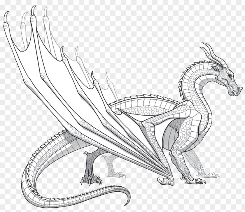 Barbed Wings Of Fire Dragon Coloring Book PNG