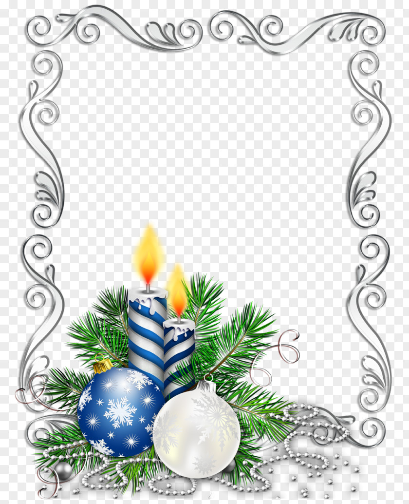 Blue Wreath Christmas Candle Picture Frames Birthday Clip Art PNG