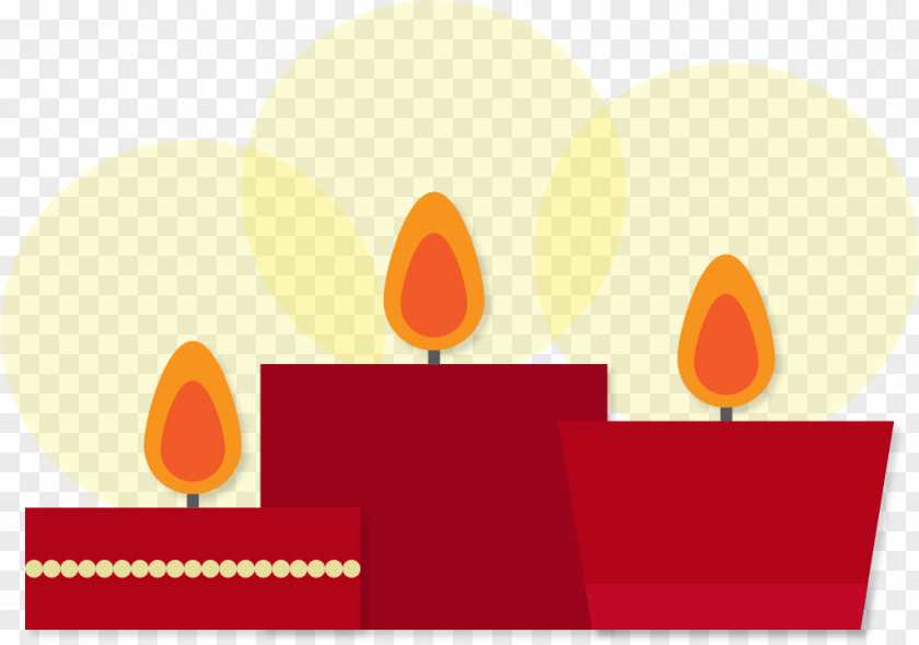 Cartoon Hand Painted Red Christmas Decoration Candle Drawing PNG