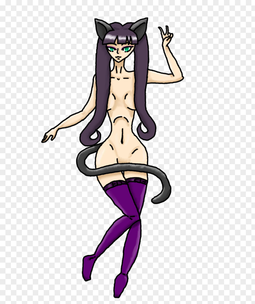 Purple Drunk Cat Costume Design Clip Art PNG