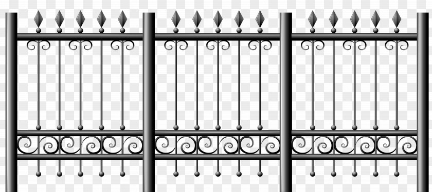 Transparent Iron Fence Clipart Picket Chain-link Fencing Clip Art PNG