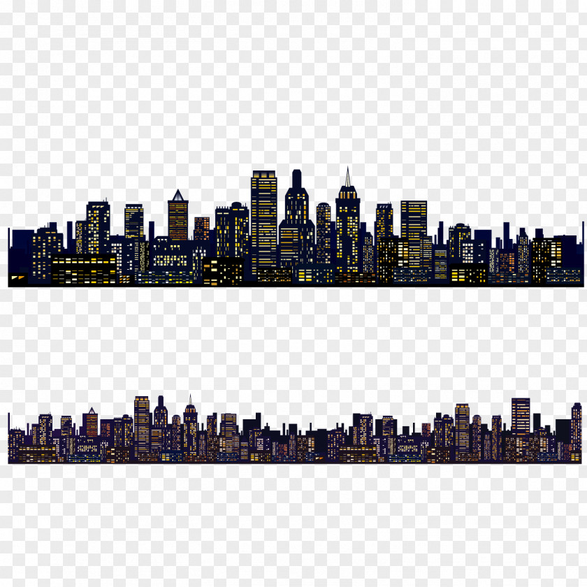 Vector Lengthened Buildings Urban Night Sky Cities: Skylines New York City Landscape PNG