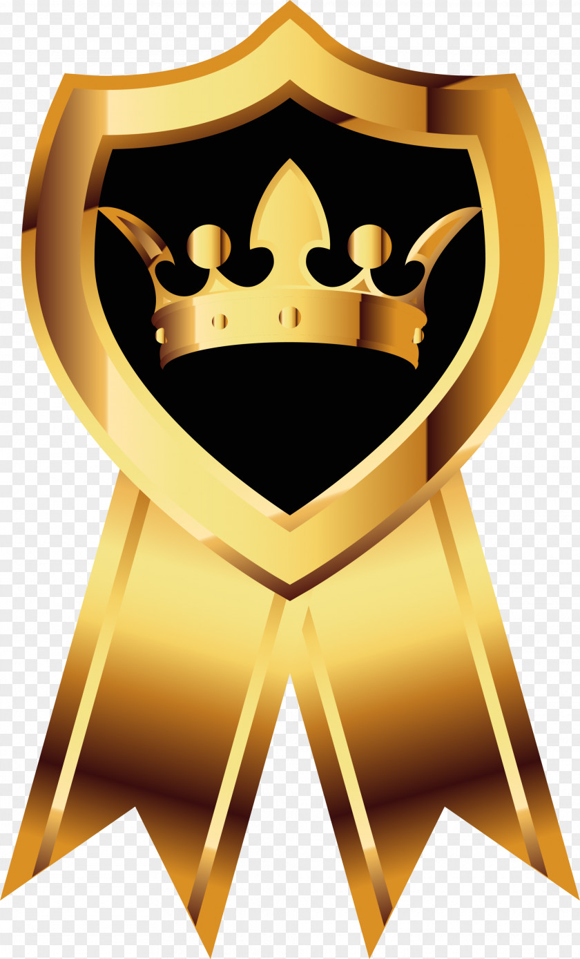 Golden Crown Shield PNG