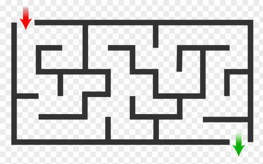 One Way Arrow Vector Maze Solving Algorithm Labyrinth Generation Depth-first Search PNG