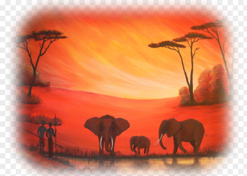 Painting African Elephant Acrylic Paint Elephants PNG