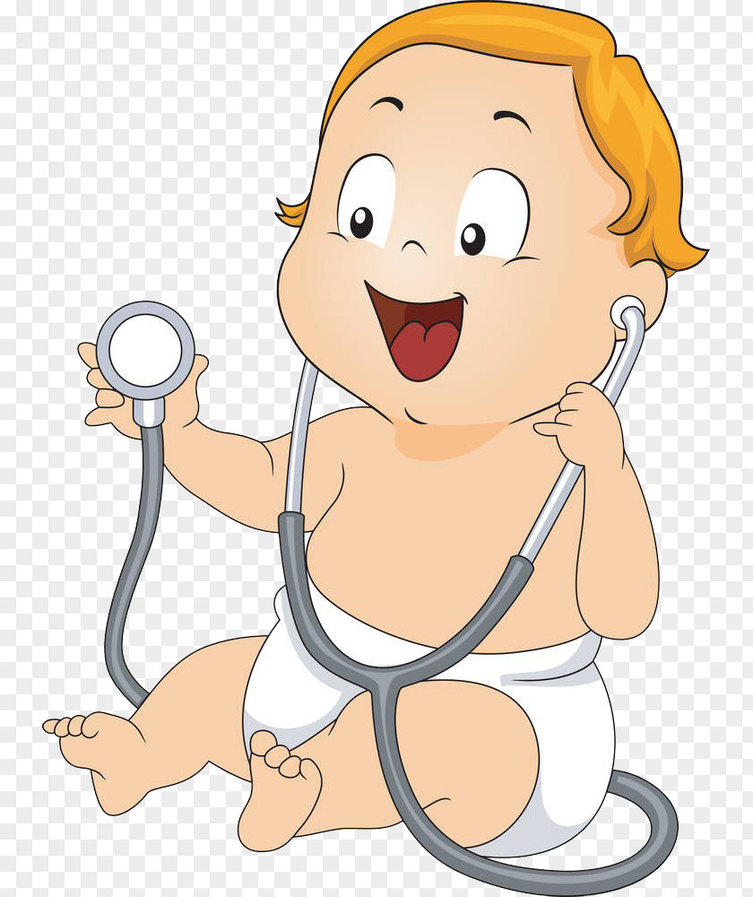 Creative Cartoon Baby Infant Physician Clip Art PNG