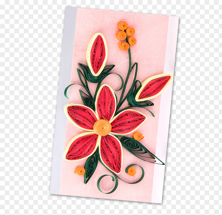 Design Paper Quilling Floral Art PNG
