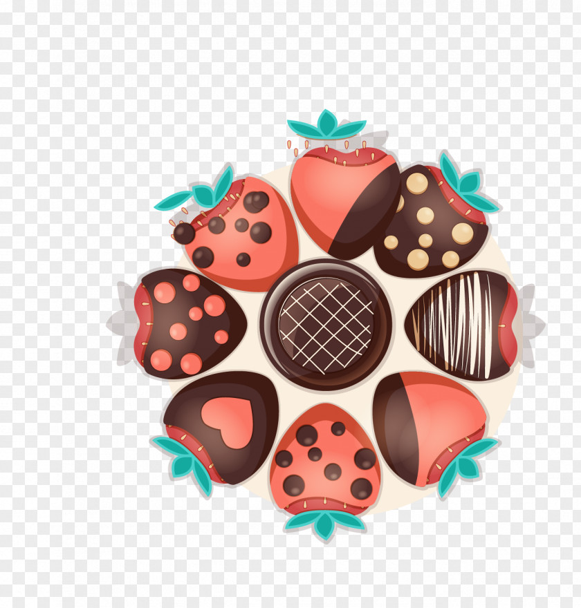 Vector Color Small Strawberry Wreath Chocolate Cake Bonbon Syrup PNG