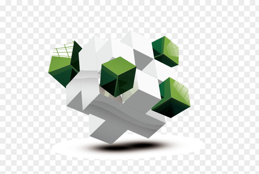 A Combination Of Three-dimensional Cube Web Design Icon PNG