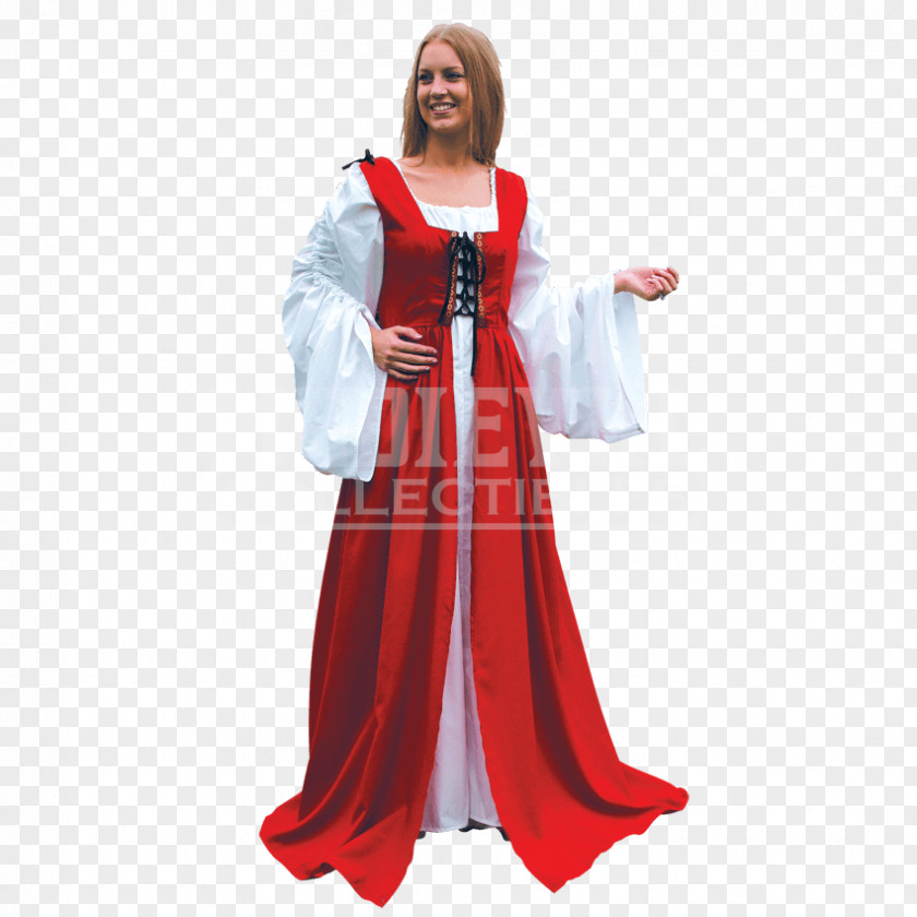 Dress Gown Robe Costume English Medieval Clothing PNG