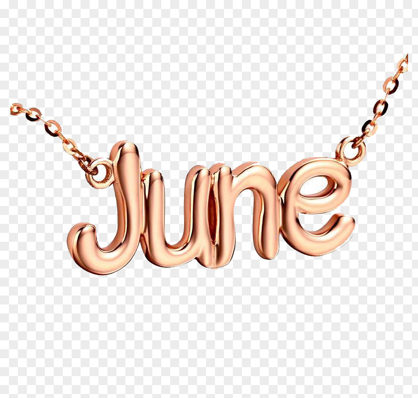 June Necklace Letter Jewellery PNG
