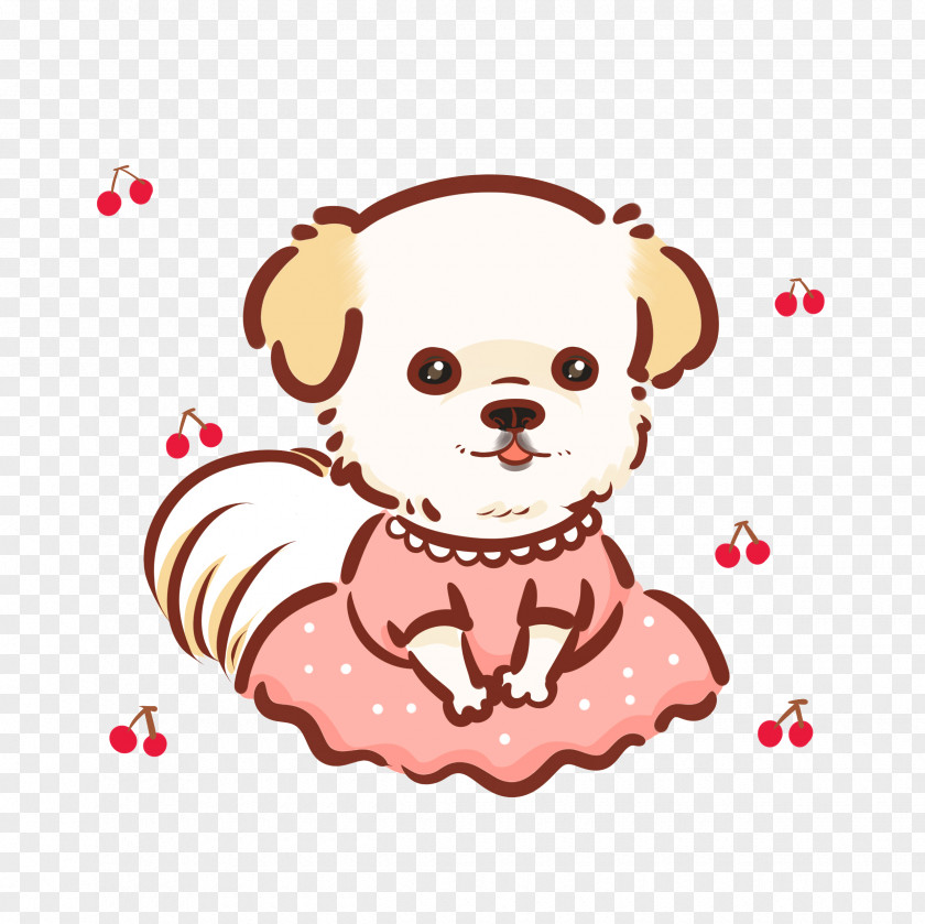 Anthropomorphic Painted Pink Dress Puppy Shiba Inu Q-version Illustration PNG