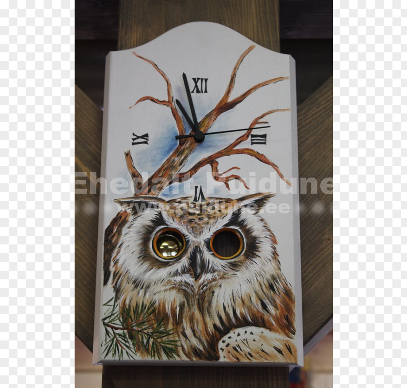 Owl Seinakell Clock Table Wood PNG