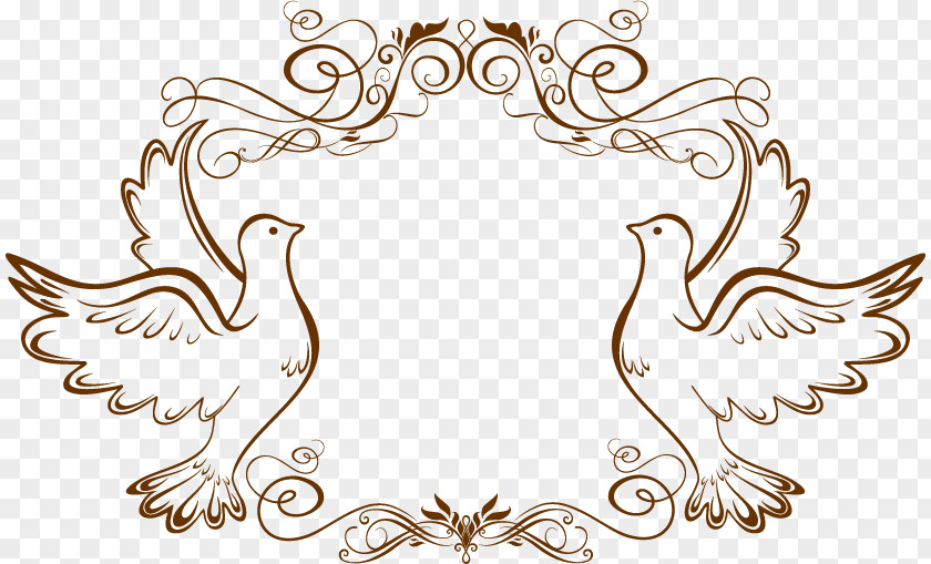 Pigeon Border Wedding Invitation Picture Frame Clip Art PNG