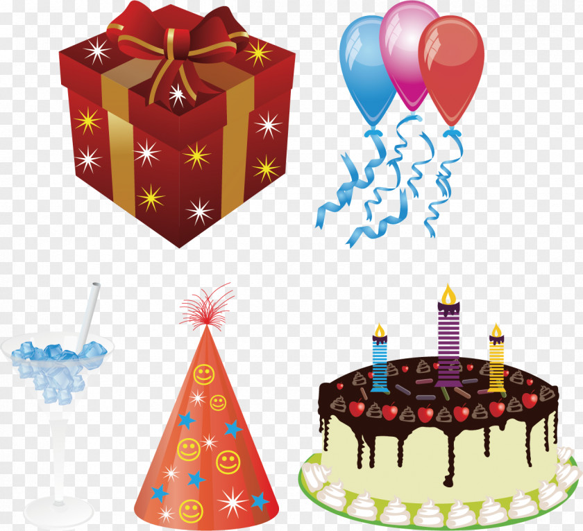 Vector Birthday Party Gift Christmas PNG