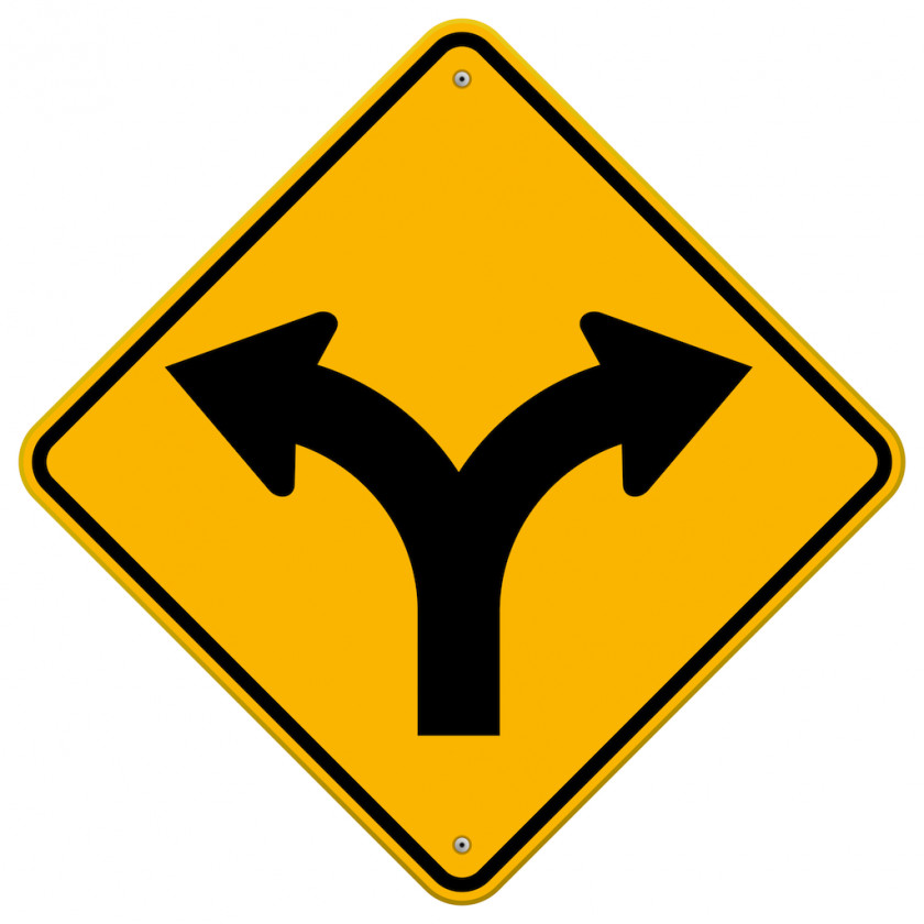 Road Sign Traffic Fork Royalty-free PNG