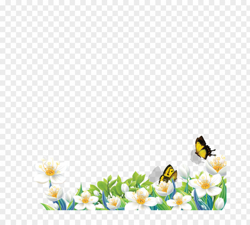 Butterfly And Flower Cartoon Download PNG