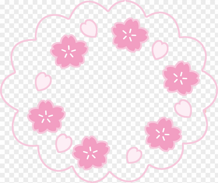 Cherry Flower Frame Sakura Floral PNG
