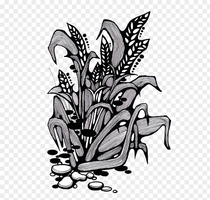 Cartoon Wheat Black And White Graphic Design Drawing PNG