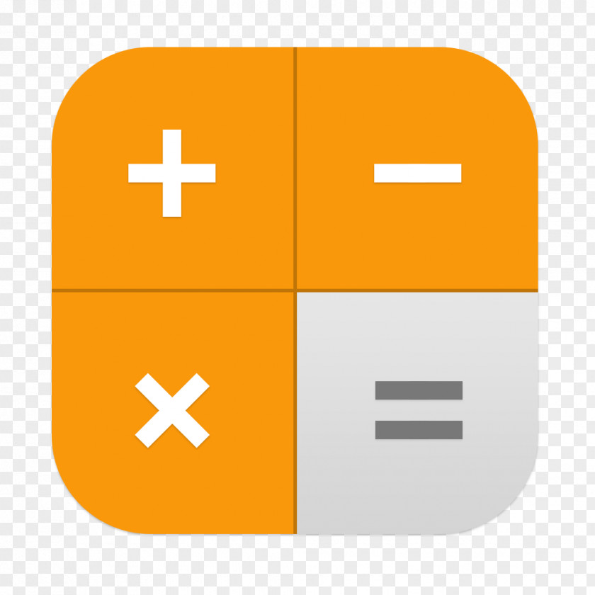 Calculator Square Area Symbol Yellow PNG