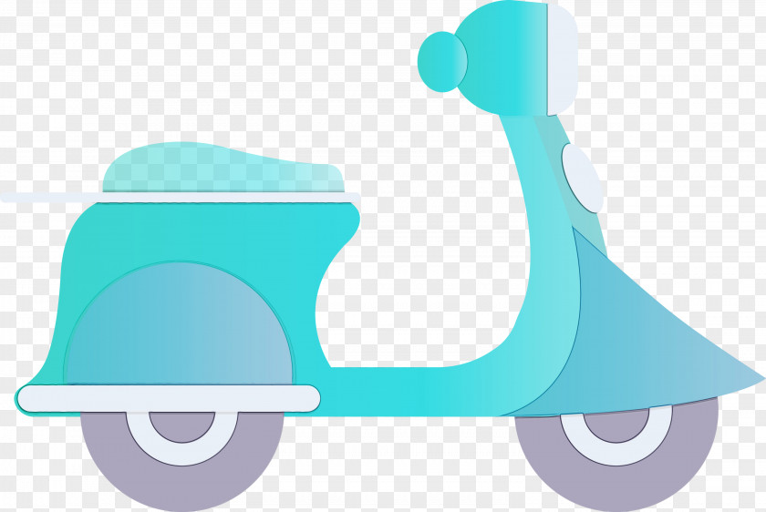 Turquoise Blue Aqua Transport Scooter PNG