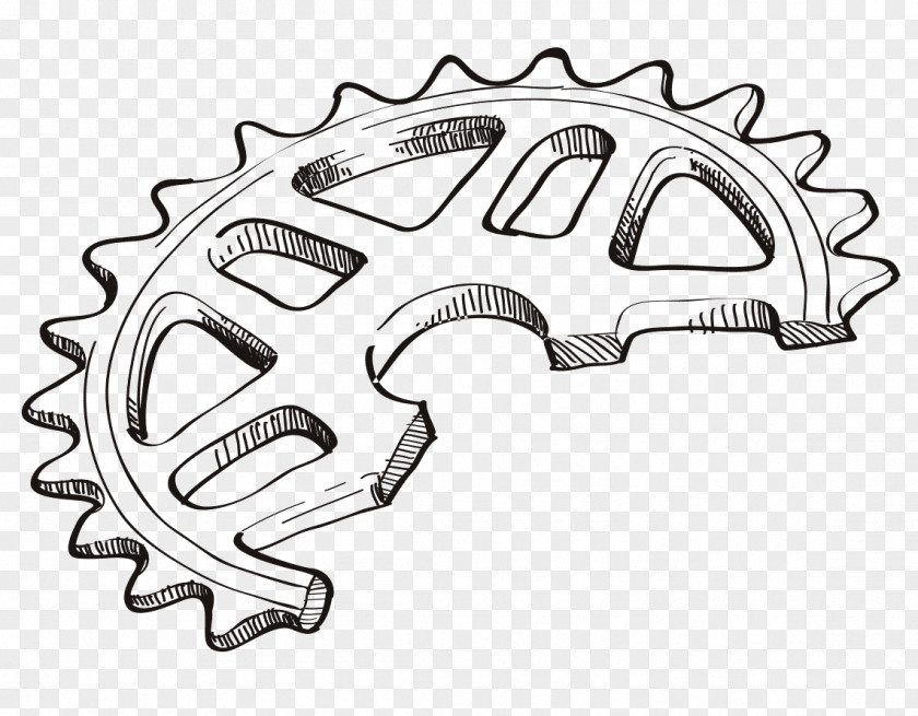 Bicycle Roller Chain Sprocket Drawing Motorcycle PNG