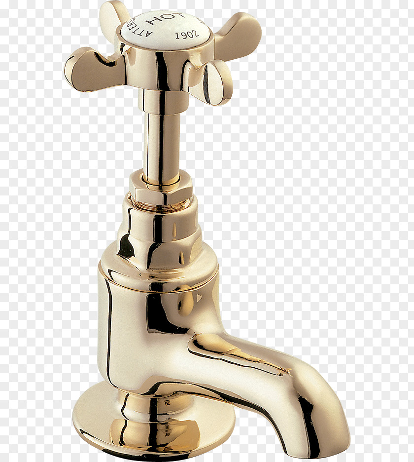 Golden Pillar Tap Sink Bathroom Cloakroom Mixer PNG