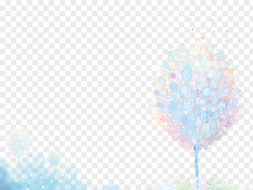 Behind The Tree Watercolor Sky Purple Computer Pattern PNG