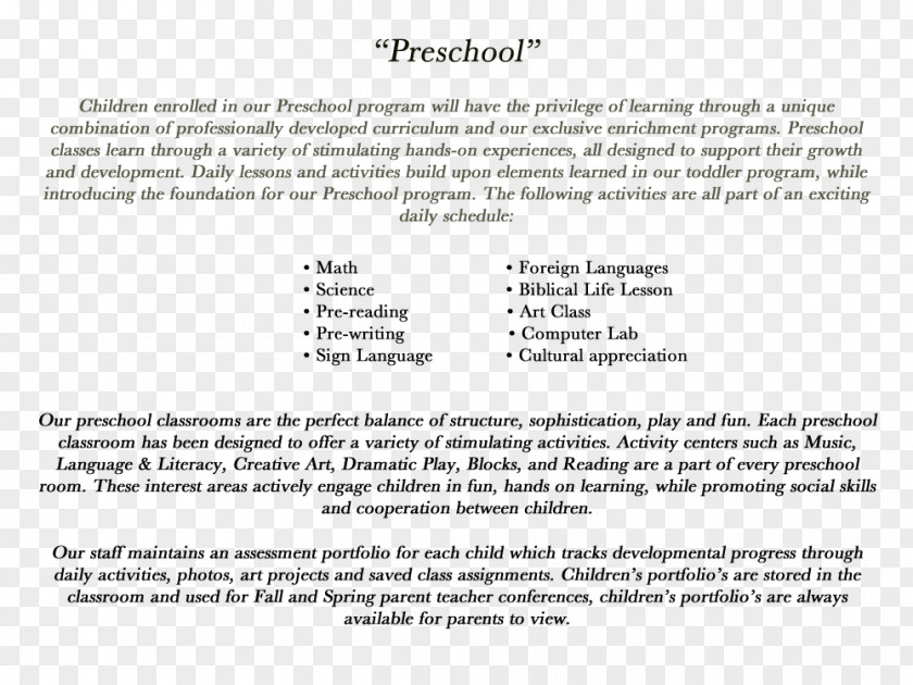 Kindergarten Handbook Learning Tree Children's Academy Pre-school Parent Pre-kindergarten PNG