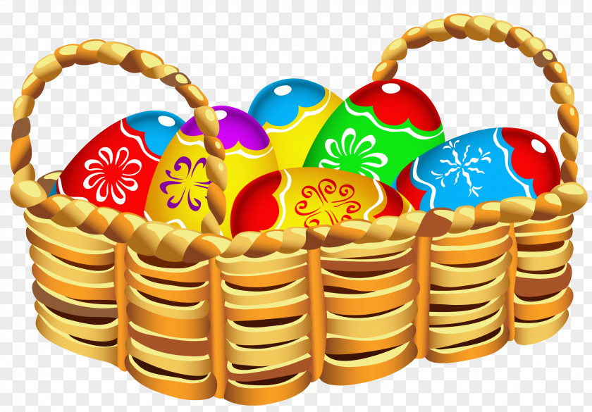 Square Basket With Easter Eggs Clipart Bunny Egg Clip Art PNG