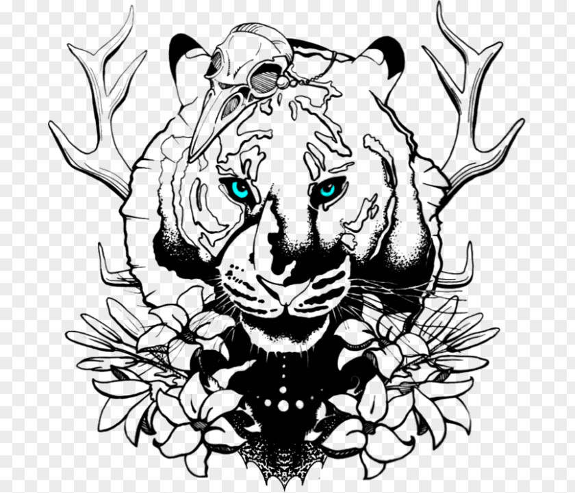 Tiger Lion Drawing Tattoo Sketch PNG