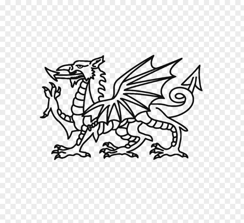 Welsh Dragon St Davids Flag Of Wales Coloring Book PNG