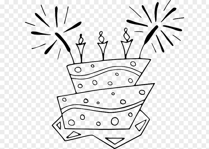 Cake Black And White Birthday Clip Art PNG