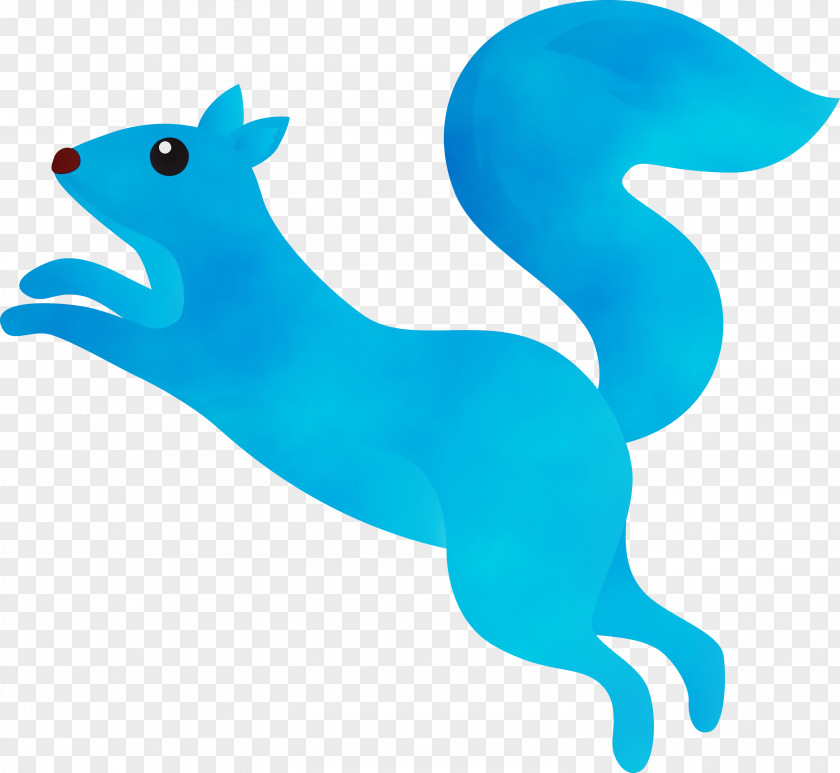 Turquoise Animal Figure Aqua Tail Squirrel PNG