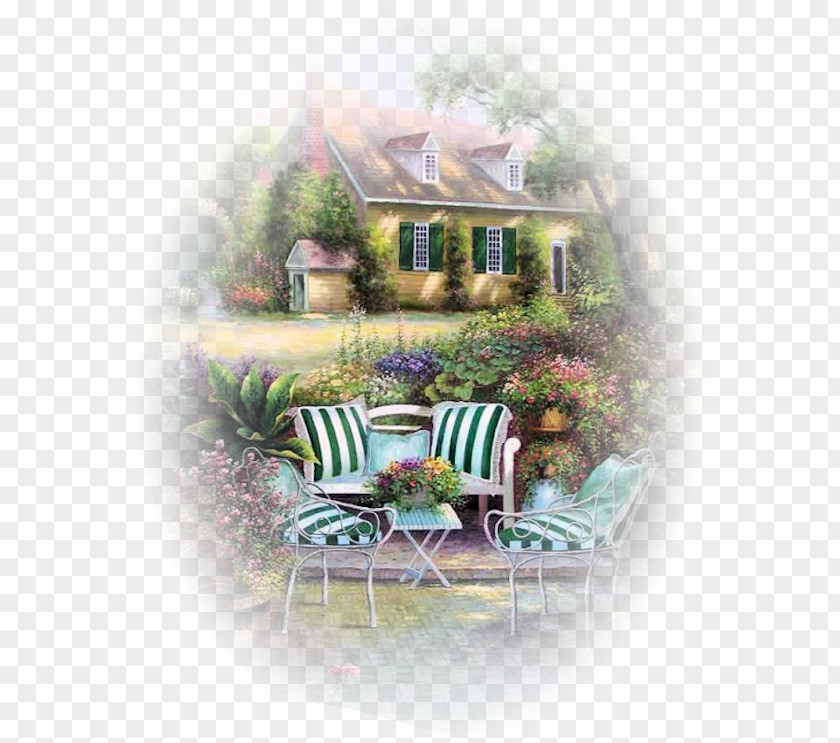 Painting Digital Cottage Oil PNG