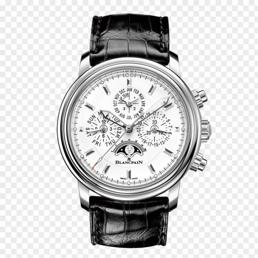 Silver Watches Blancpain Male Table Villeret Le Brassus Watch Flyback Chronograph PNG