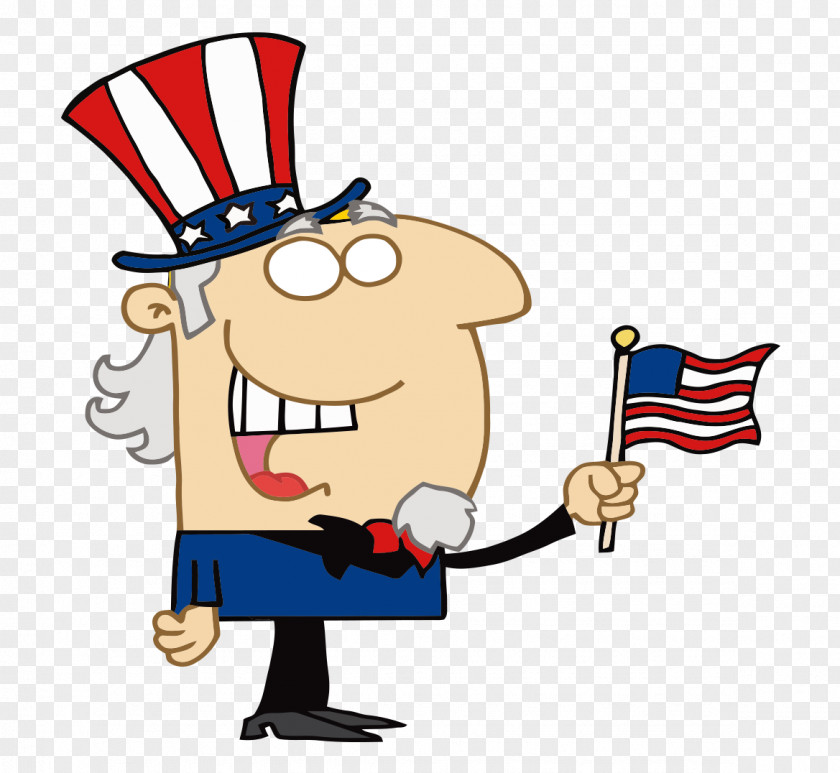 Cartoon Painted Older Americans Get An American Flag United States Uncle Sam Royalty-free Clip Art PNG