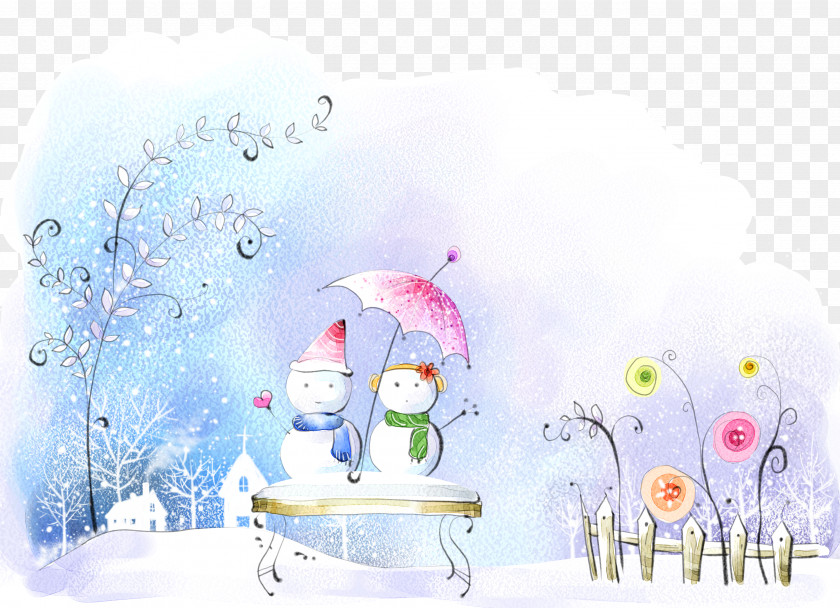 Cartoon Snowman Yuki Onna Winter PNG