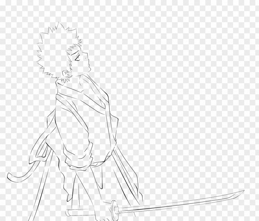 Character Artwork White Line Art Sketch PNG