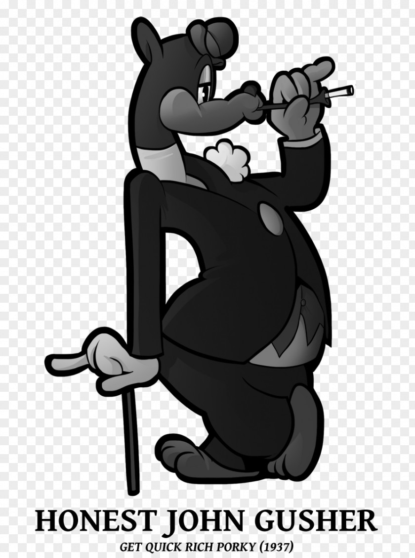 Porky Gabby Goat Pig Black And White Cartoon PNG