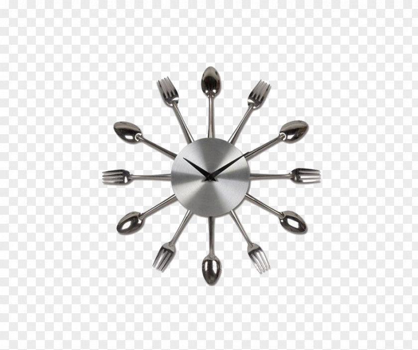 Silver Spoon Cutlery Clock Kitchen Fork PNG