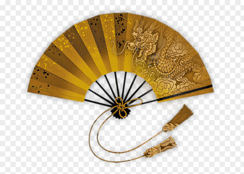 Ancient Dragon Fan Picture Material Japanese Traditional Dance Hand PNG