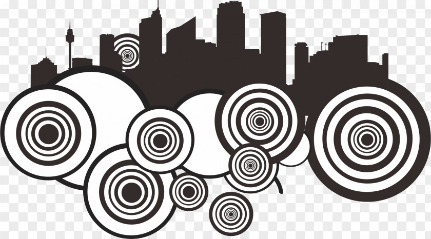 Circle City Silhouette PNG