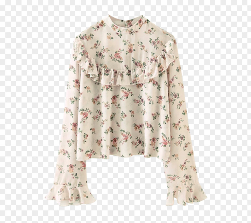 Pink Floral Pants Outfits Blouse Ruffle Shirt Sleeve Clothing PNG