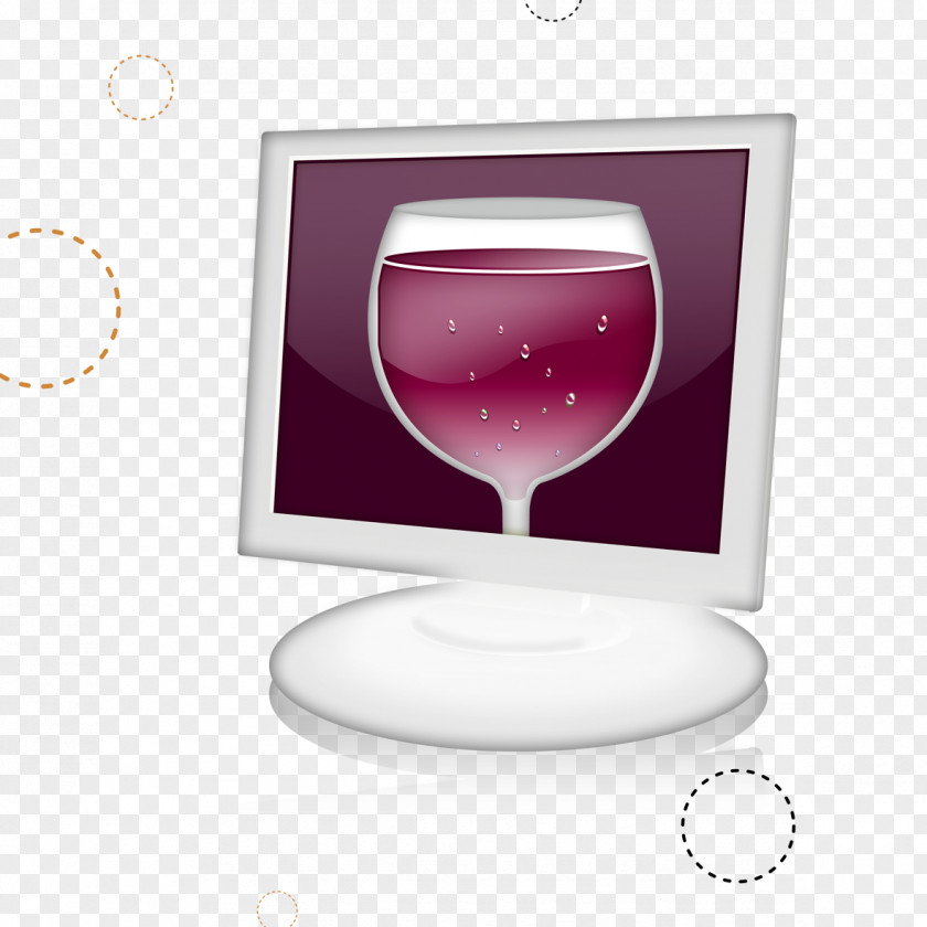 White Computer Models Red Wine Simulation PNG